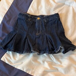 H&M Dark Blue Denim Pleated Kids Skirt